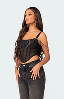 Edikted Norah Draped Rhinestone Corset