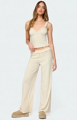 Edikted Posy Ruffle Pointelle Pants