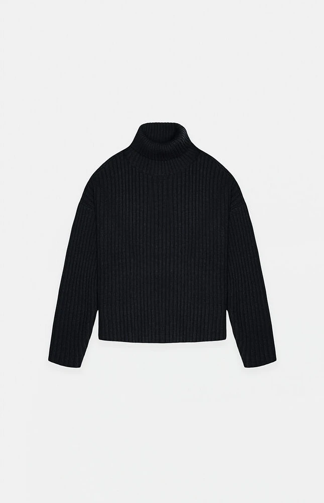 Fear of God Essentials Kids Jet Black Turtleneck Sweater