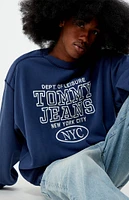 Tommy Jeans Boxy Washed Preppy Embroidered Crew Neck Sweatshirt