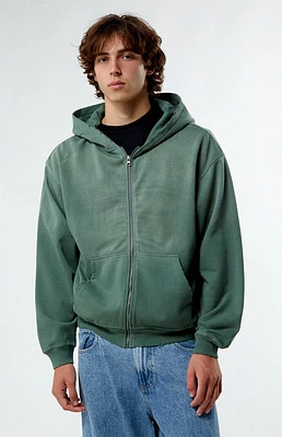 PacSun Green Heavyweight Spray Full Zip Hoodie