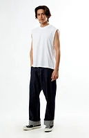 Pacsun White Cut Off Muscle T-Shirt