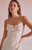 Beverly and Beck Daisy Floral Tie Front Midi Dress
