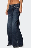 Edikted Stassie Studded Low Rise Jeans