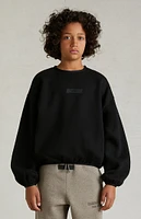 Kids Fear of God Essentials Black Crew Neck Sweatshirt