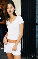 John Galt White Zelly Short Sleeve Top
