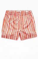 PacSun Rosey Striped 4.5" Swim Trunks