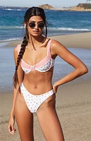 Pacsun Gingham Floral Darcy Underwire Bralette Bikini Top