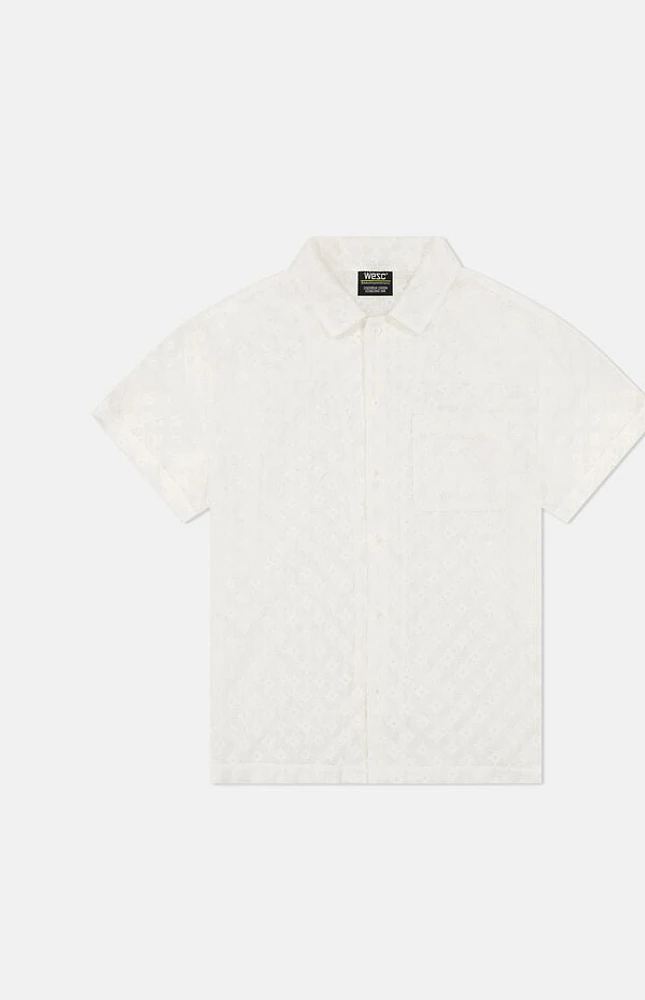 WeSC America Inc White Mesh Camp Shirt