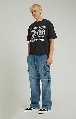 PacSun Medium Indigo Zip Off Baggy Cargo Jeans