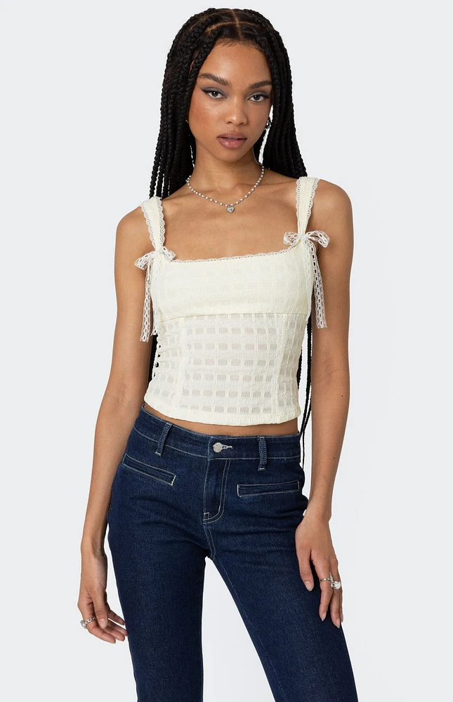 Edikted Textured Bustier Top