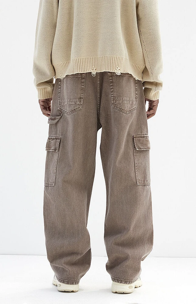 PacSun Washed Brown Baggy Carpenter Jeans