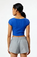 Est. PAC 1980 Samantha Cropped Waffle Knit T-Shirt