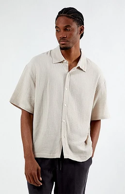 PacSun Cropped Boxy Gauze Camp Shirt