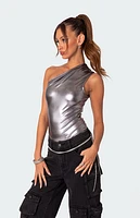 Edikted Feona Gathered Metallic Bodysuit