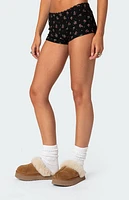 Edikted Aislinn Printed Waffle Shorts