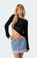 Sheer Loose Knit Asymmetric Top