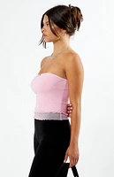 LA Hearts Bow Mesh Tube Top