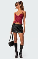 Edikted Faux Leather Cargo Mini Skirt