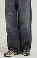 PacSun Black Panel Knee Extreme Baggy Jeans