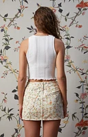 x PacSun Floral High Waisted Asymmetrical Mini Skirt