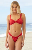 Salero Swim Red Wide Side Tanga Bikini Bottom