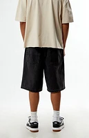 Vans Black Check-5 Baggy Denim Shorts