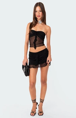 Edikted Solange Ruffle Mesh Mini Skirt