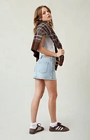 Pacsun Stretch Light Indigo Mid Rise Denim Mini Skirt