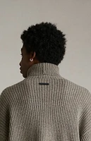 Fear of God Essentials Heather Grey Heavy Waffle Knit Turtleneck Sweater