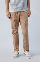 Eco Stretch Canvas Khaki Slim Cargo Pants