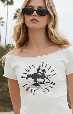 John Galt Paris Texas Bonnie Off-The-Shoulder Crop Top