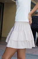 John Galt Light Pink Izzy Tiered Mini Skirt