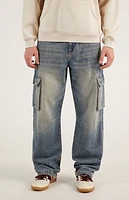Pacsun Dylan Baggy Cargo Jeans Medium Indigo