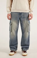 PacSun Dylan Baggy Cargo Jeans Medium Indigo