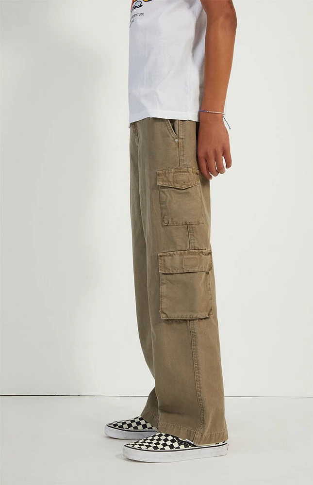 PacSun Kids Olive Baggy Cargo Jeans