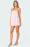 Edikted Dorothia Sheer Linen Look Mini Dress