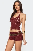 Edikted Kelani Crochet Halter Top