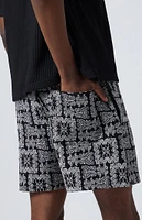 PacSun Black Paisley Tapestry Shorts