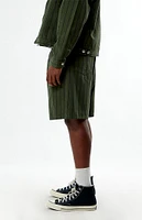 Obey Striped Baggy Denim Shorts