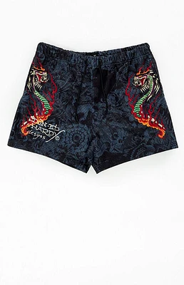 Ed Hardy Cobra Flame Mesh Shorts