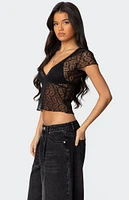 Edikted Julie Sheer Lace Top