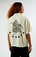 Budweiser By PacSun Banner Cropped Camp Shirt