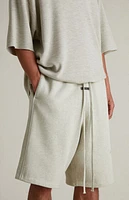 Fear of God Essentials Heather Stone & Cloud White Basketball Fleece Sweat Shorts