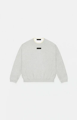 Kids Fear of God Essentials Light Heather Grey Crew Neck Sweatshirt