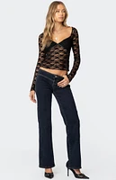 Edikted Mykonos Sheer Lace Top