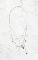 LA Hearts Western Layered Charm Necklace