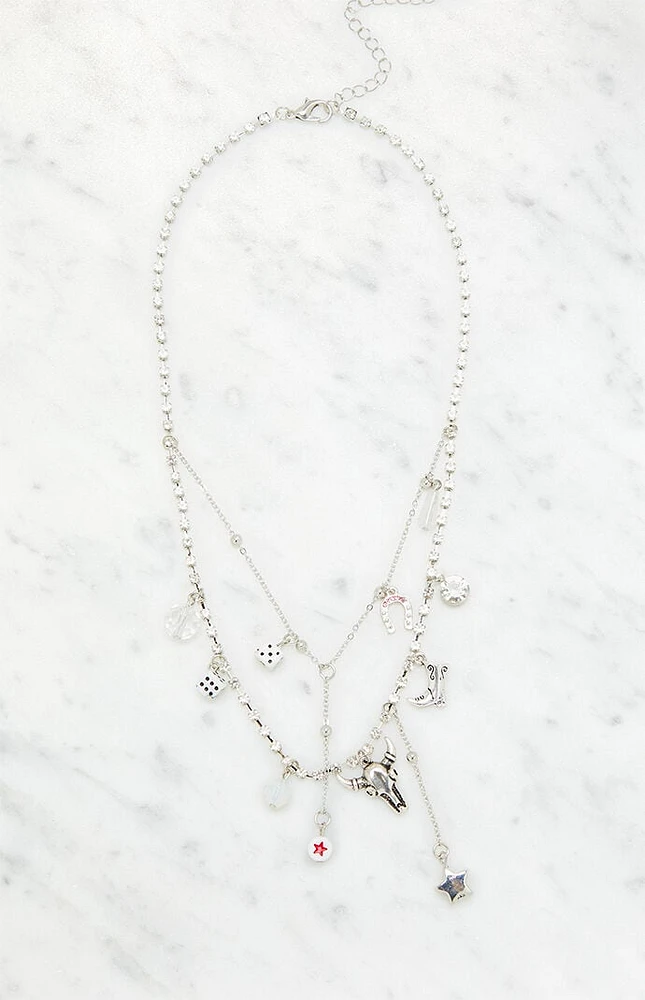 LA Hearts Western Layered Charm Necklace