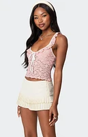 Edikted Contrast Sheer Lace Top