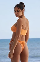 Stone Fox Eco Orange Lele Knotted Bandeau Bikini Top